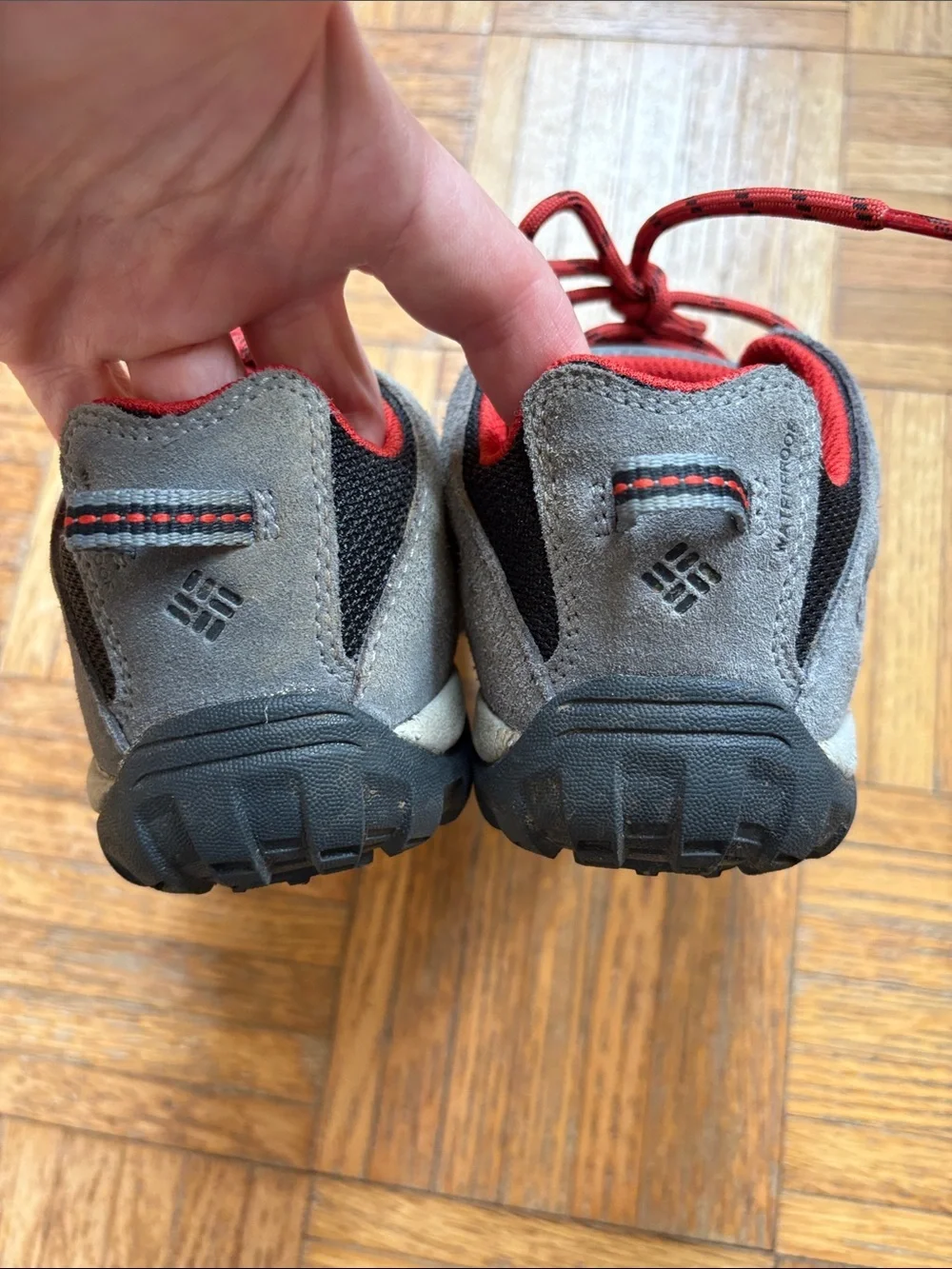 Columbia size 2 Red and Gray hiking boots boys